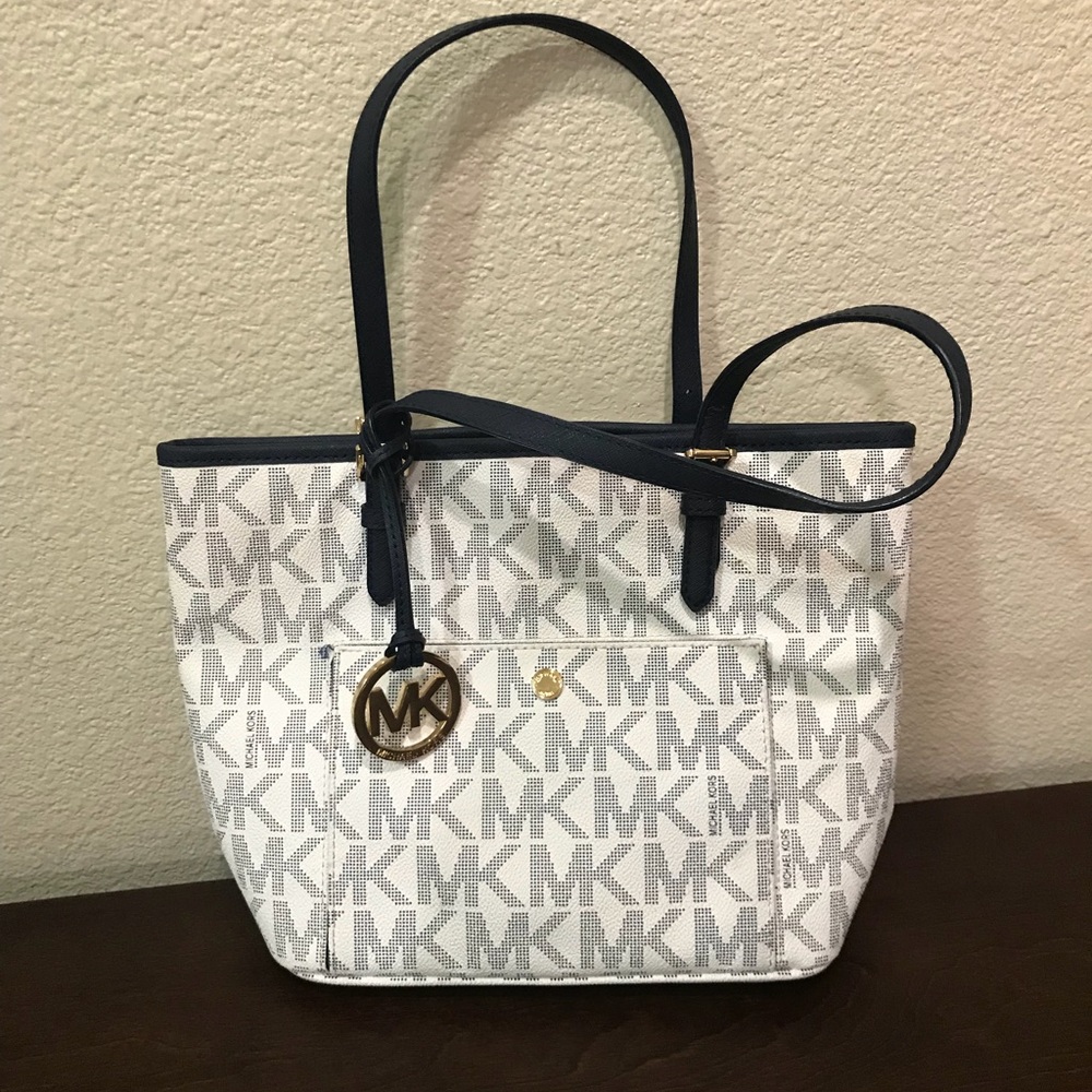 Michael Kors purse - navy and white